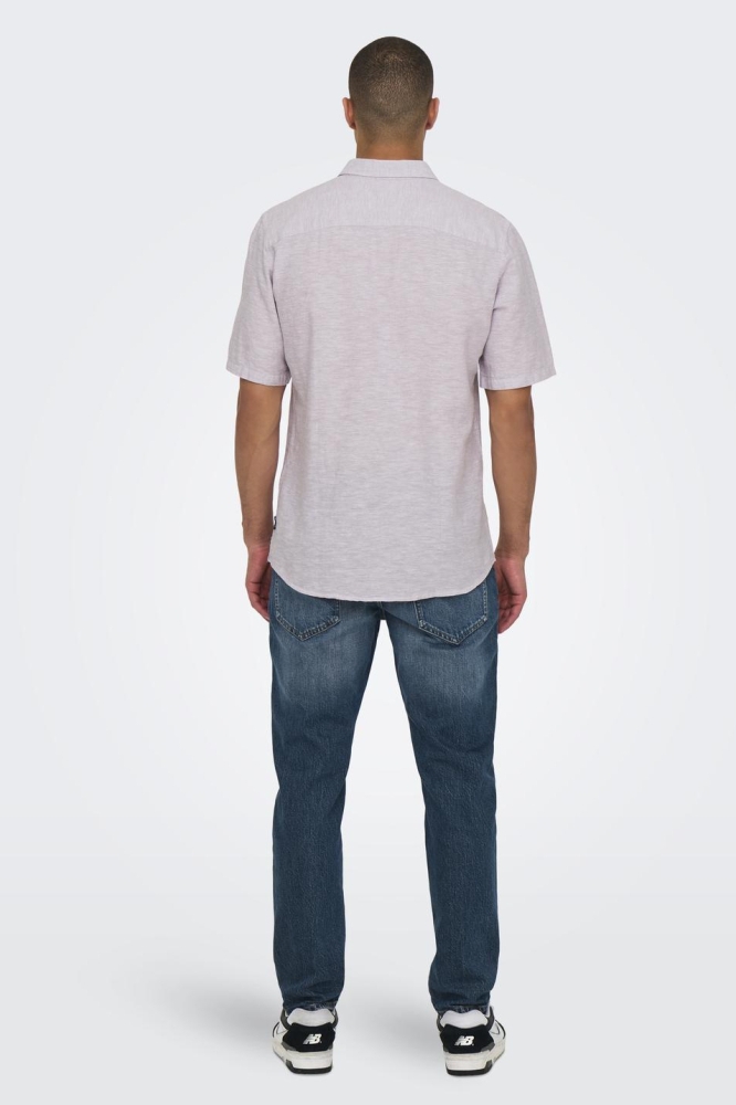 Only & Sons paarse heren overhemd | Model