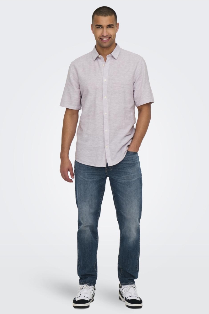 Only & Sons paarse heren overhemd | Model