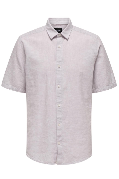Only & Sons paarse heren overhemd | Vooraanzicht