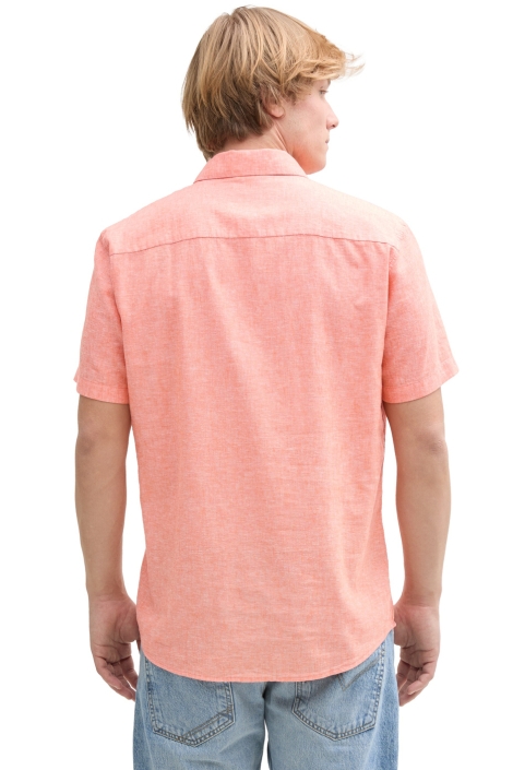 Tom Tailor oranje heren overhemd | Model achteraanzicht