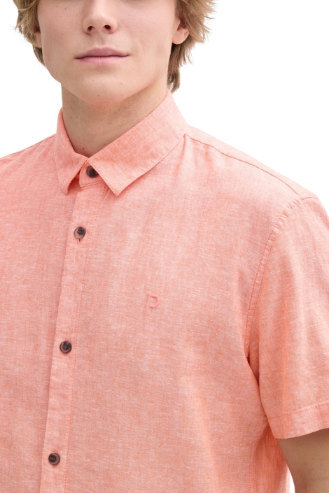 Tom Tailor oranje heren overhemd | Close up