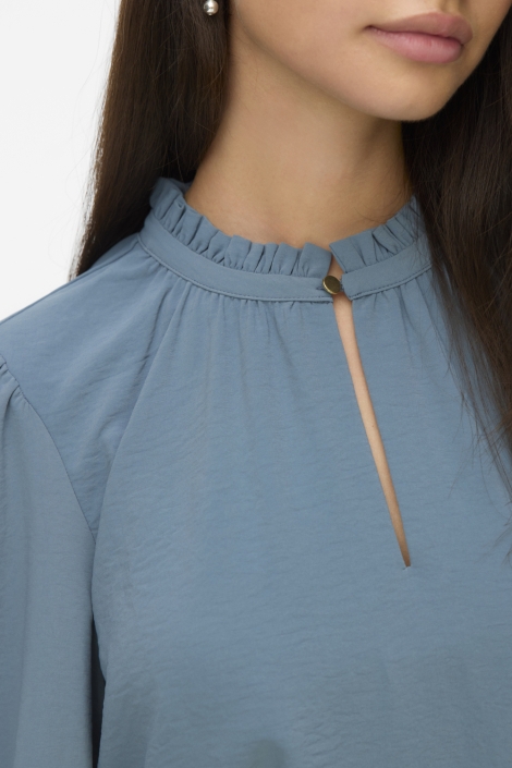 Vero Moda blauwe dames blouse | Close up