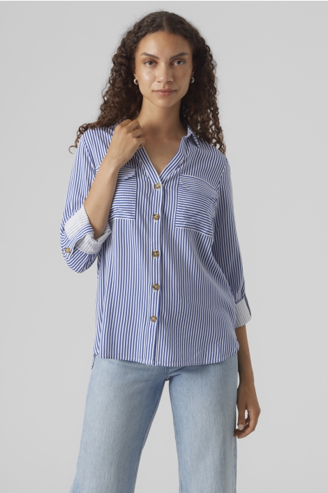 Vero Moda blauwe dames blouse | Model vooraanzicht