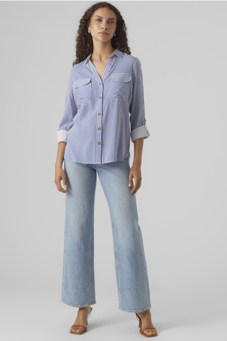 Vero Moda blauwe dames blouse | Model