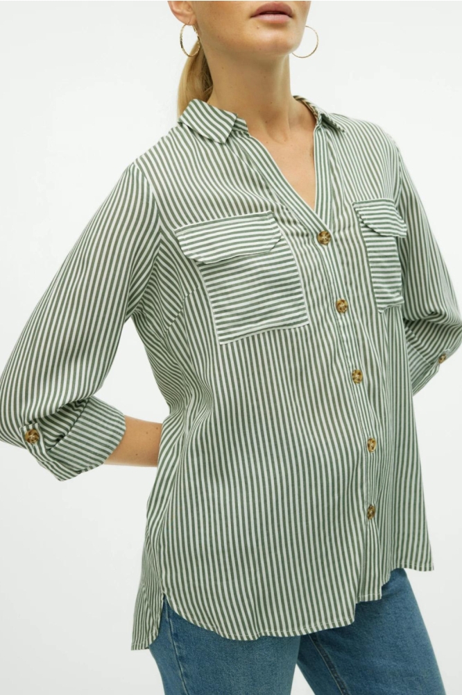 Vero Moda groene dames blouse | Close up
