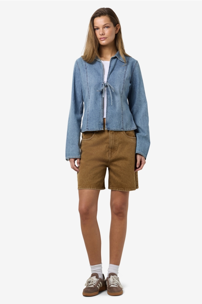 Noisy may blauwe dames blouse | Model