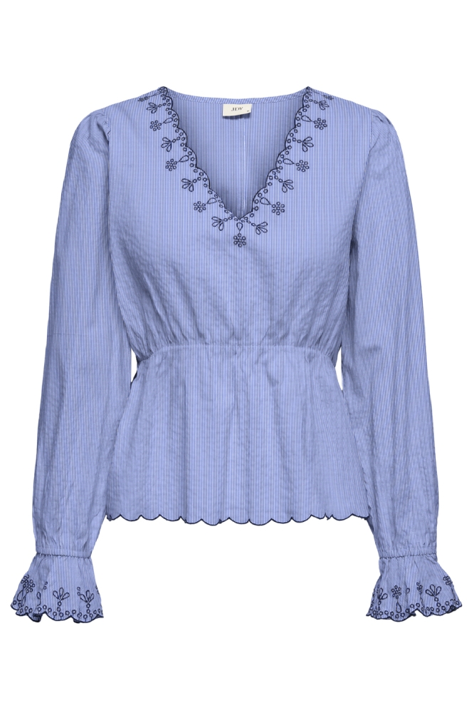 Jacqueline de Yong blauwe dames blouse | Vooraanzicht