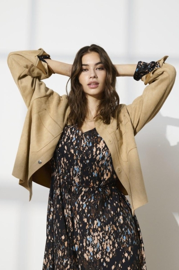 Jacqueline de Yong JDYJULLE L/S FAKE SUEDE SHIRT JRS 15360680 Whitecap Gray