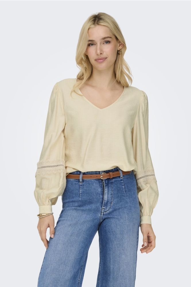 Jacqueline de Yong beige dames blouse | Model