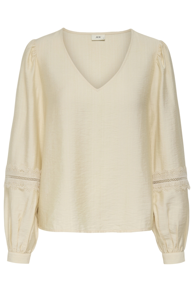 Jacqueline de Yong beige dames blouse | Vooraanzicht