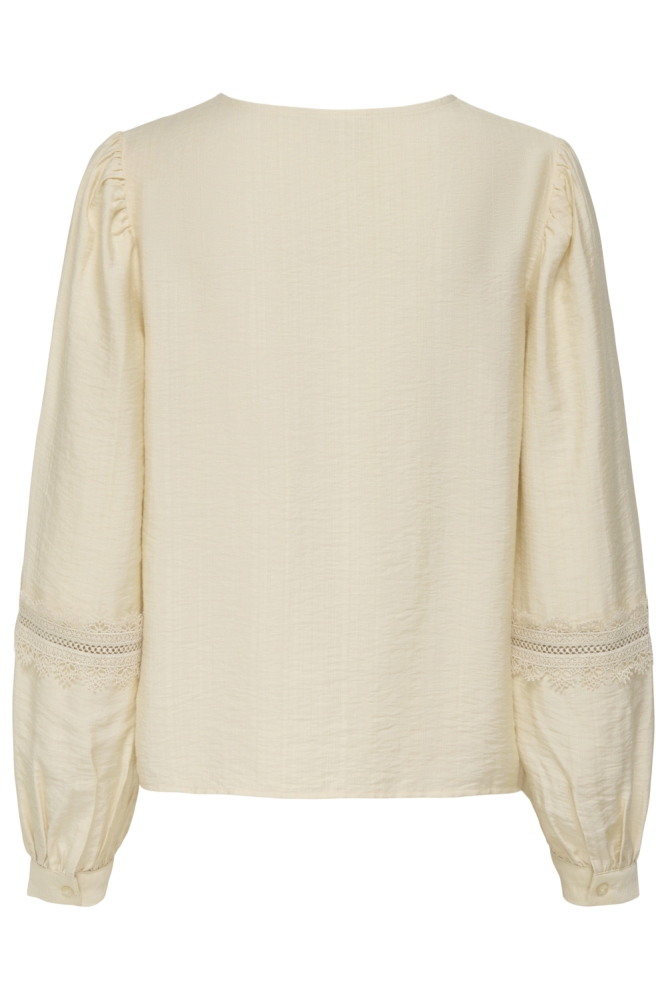 Jacqueline de Yong beige dames blouse | Achteraanzicht