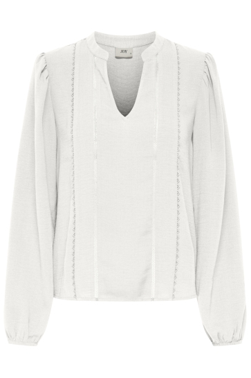 Jacqueline de Yong Blouse JDYRACHEL LIFE L/S V-NECK TOP WVN 15355360 CLOUD DANCER