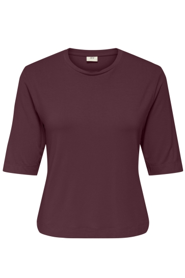 Jacqueline de Yong T-shirt JDYMILA S/S LOOSE TOP JRS 15355859 MAROON BANNER