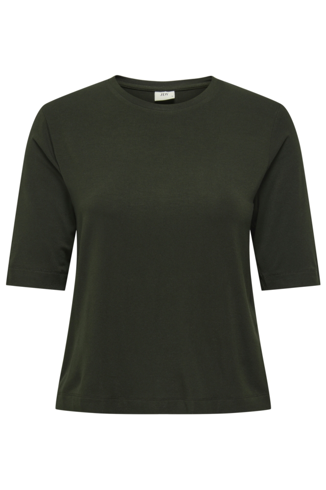 Jacqueline de Yong groene dames t-shirt | Vooraanzicht