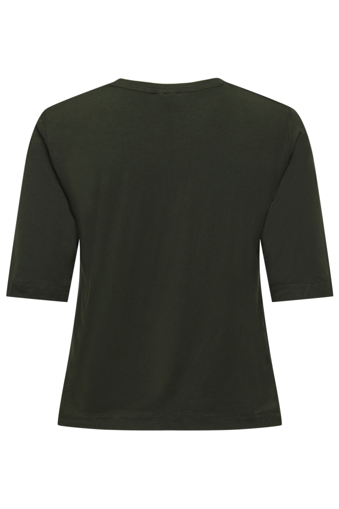 Jacqueline de Yong groene dames t-shirt | Achteraanzicht