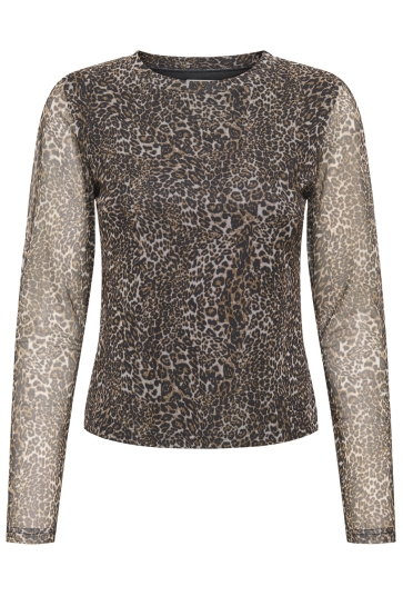 Only T-shirt ONLNOVA L/S MESH TOP 15357642 Sierra/Breaker leo