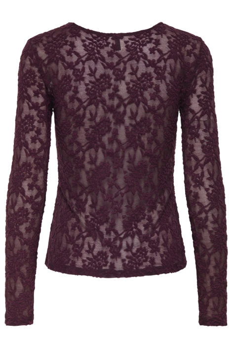 Only bordeaux dames t-shirt | Achteraanzicht