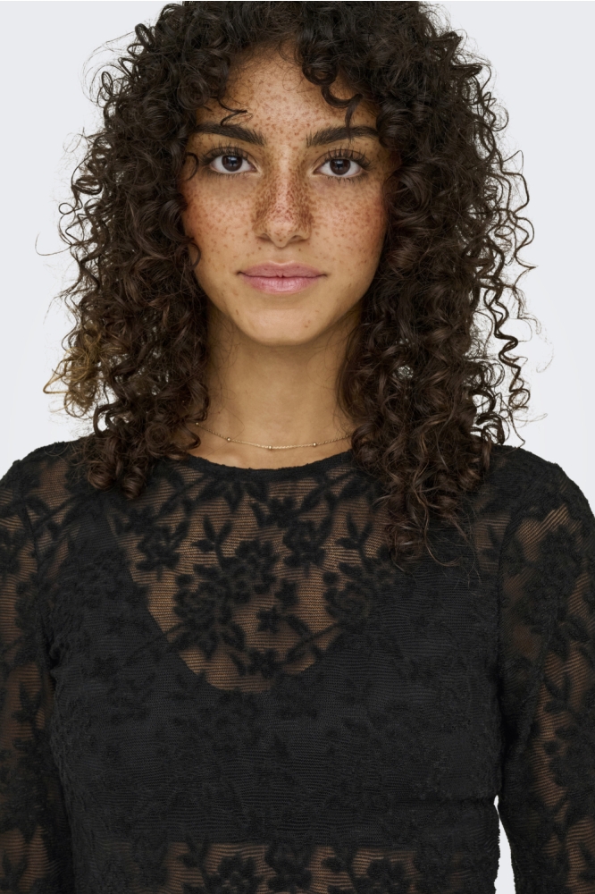 Only zwarte dames t-shirt | Close up