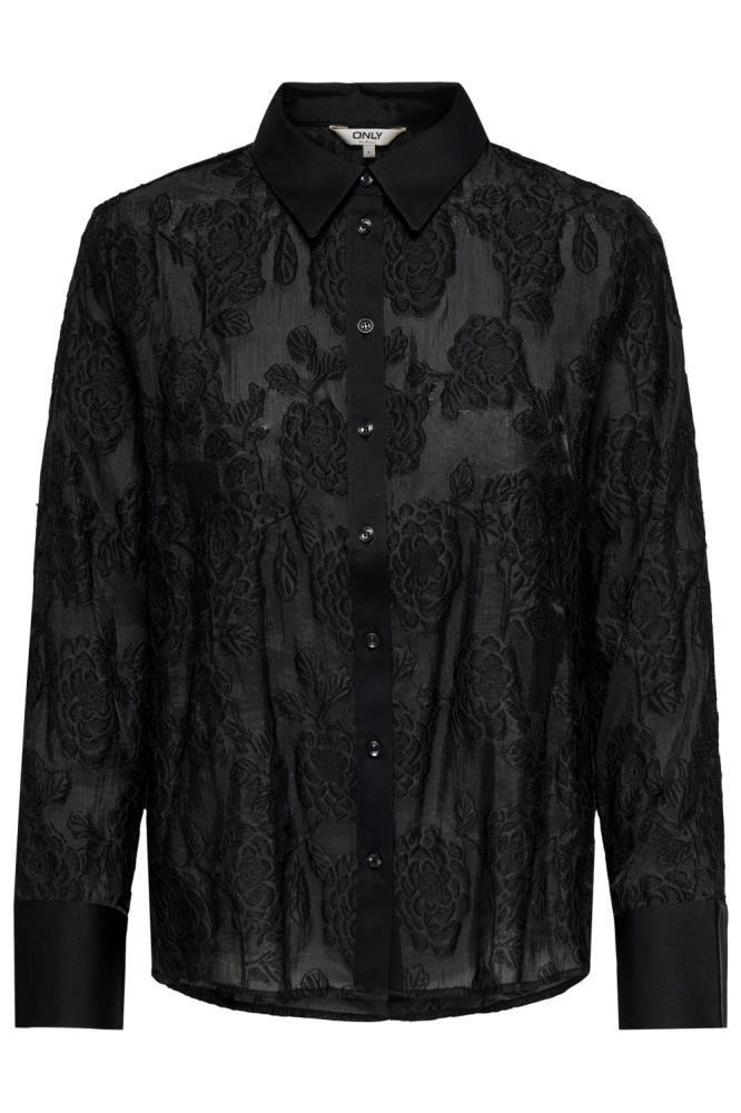 Only zwarte dames blouse | Vooraanzicht