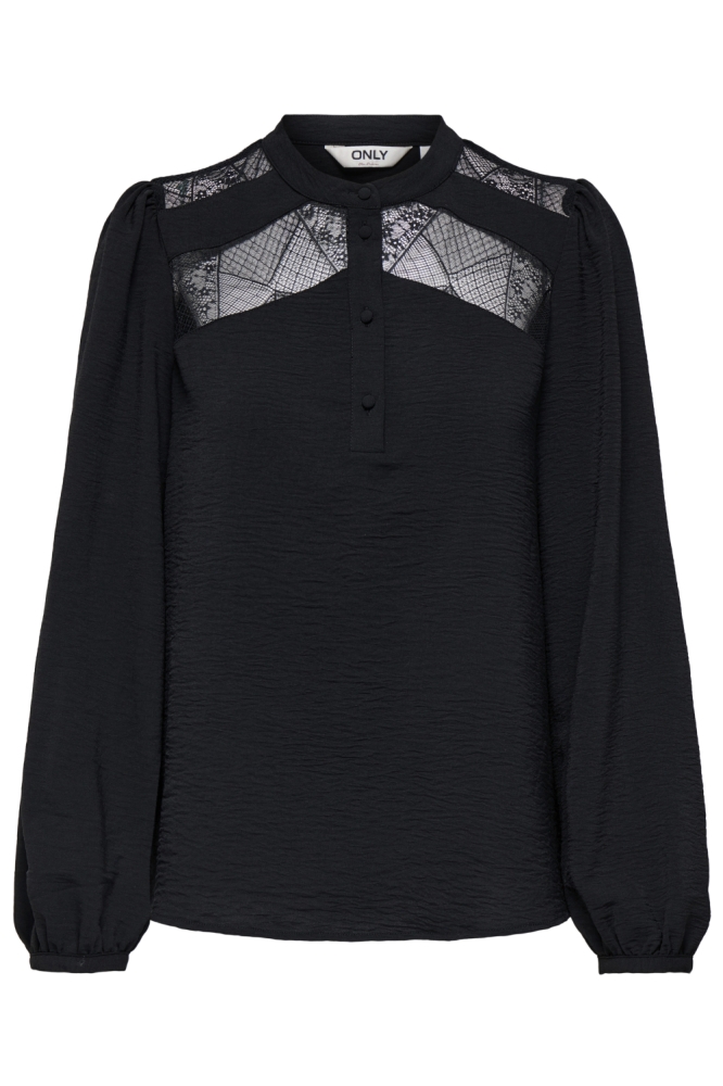 Only zwarte dames blouse | Vooraanzicht