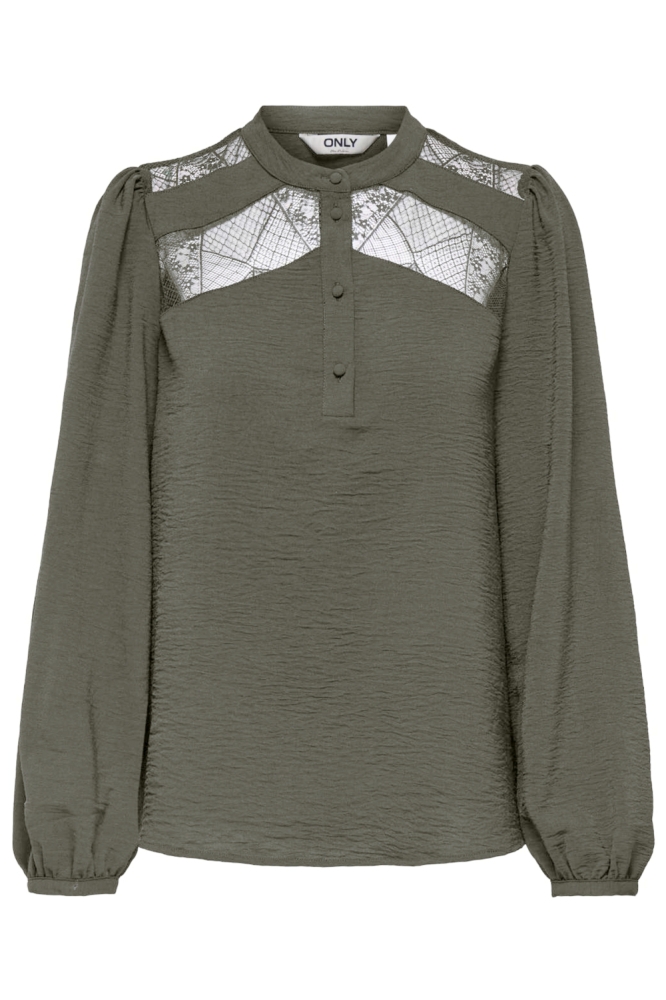 Only groene dames blouse | Vooraanzicht