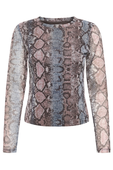 Only T-shirt ONLNOVA L/S MESH TOP 15357642 Ombre Blue/704 Rough