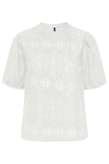 Only T-shirt ONLLUZ S/S PUFF SLEEVE TOP JRS 15350468 CLOUD DANCER