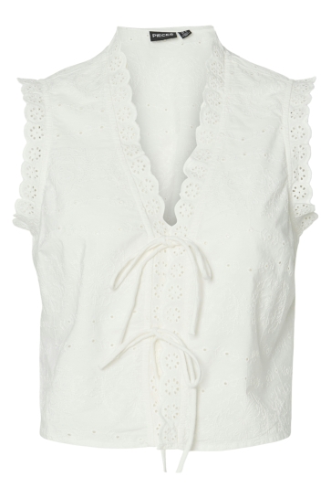 Pieces Blouse PCTALIA SL TIE TOP WVN 17157178 CLOUD DANCER