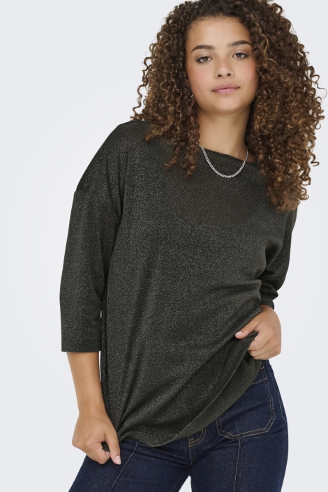 Only groene dames t-shirt | Model vooraanzicht