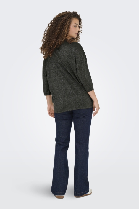 Only groene dames t-shirt | Model achteraanzicht