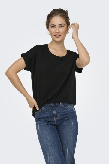 Only T-shirt ONLMOSTER GLITTER S/S TOP NOOS JRS 15356991 BLACK/BLACK LURE