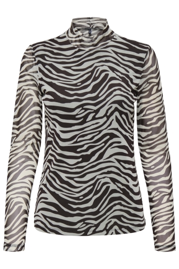 Only T-shirt ONLERICA LIFE MESH L/S TOP JRS NOOS 15141298 Demitasse/Zebra