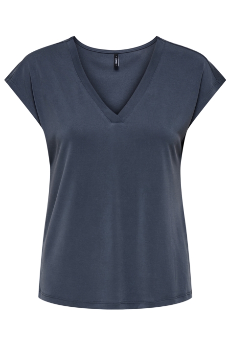 Only blauwe dames t-shirt | Vooraanzicht