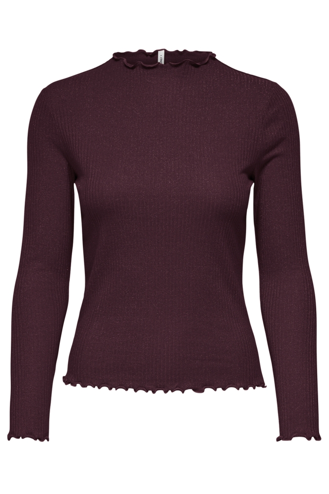 Only bordeaux dames t-shirt | Vooraanzicht