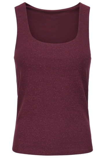 Only Top ONLEA GLITTER S/L 2-WAYS TOP JRS NO 15356494 Chocolate Truff/Chocolate
