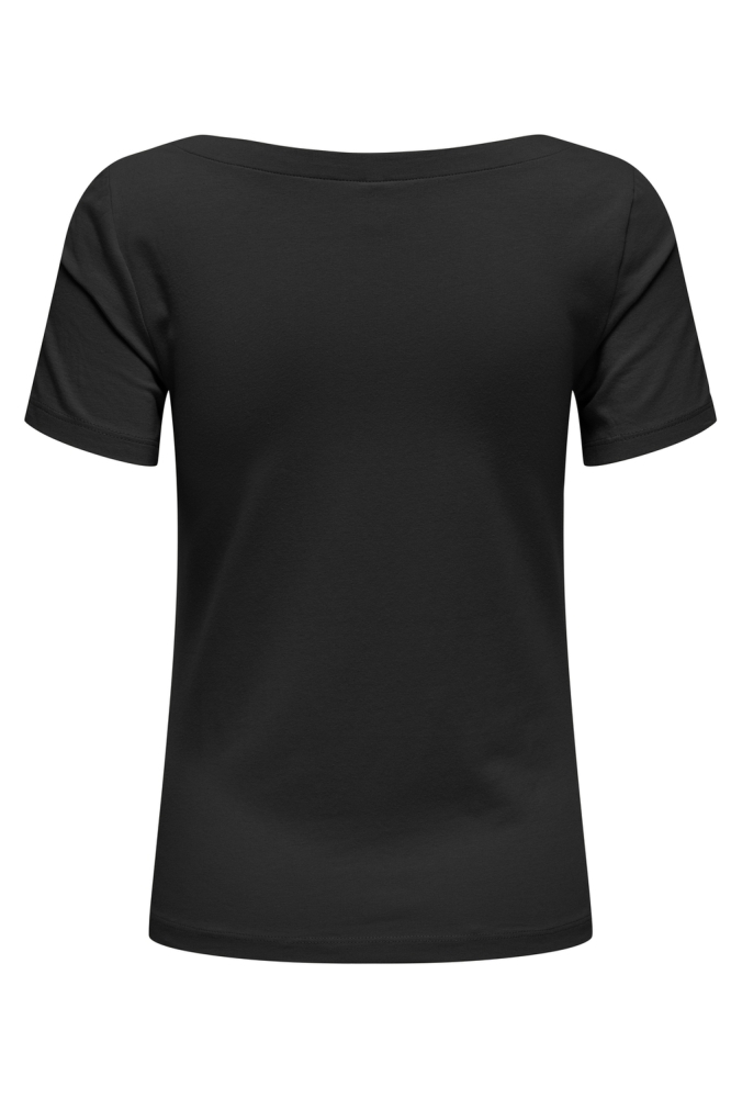 Only zwarte dames t-shirt | Achteraanzicht
