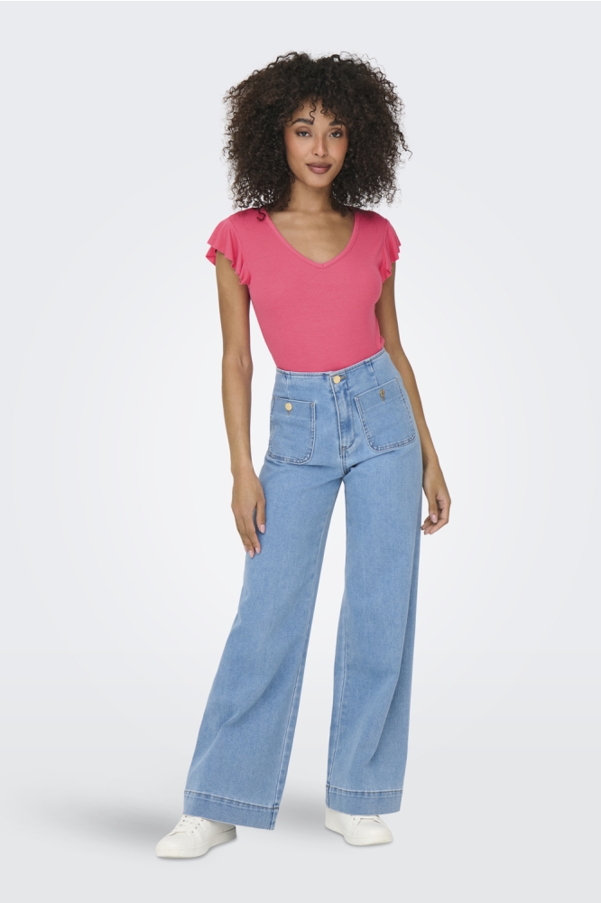 Only roze dames t-shirt | Model