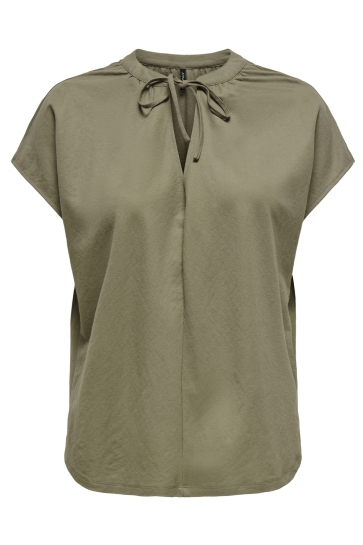 Only T-shirt ONLJANY S/S STRING TOP JRS 15351682 WALNUT