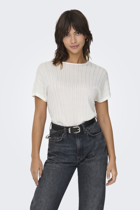 Only witte dames t-shirt | Model vooraanzicht