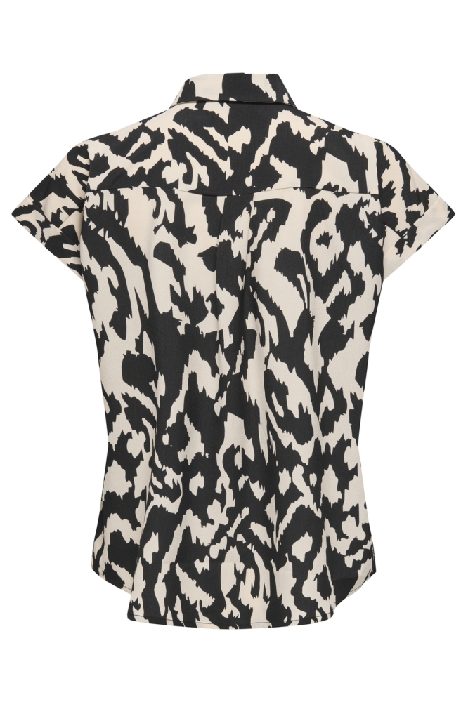 ONLHANNOVER LIFE S/S SHIRT WVN NOOS 15351855 BIRCH/BLACK GRAP