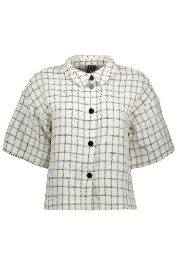 Vero Moda Blouse VMMIRANDA SS BOUCLE SHIRT WVN EXP 10340934 Bright White/BLACK BOUCLE