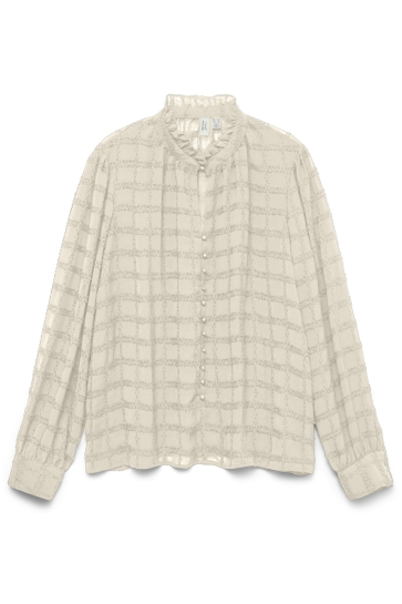 Vero Moda Blouse VMHAVANA LS SHIRT WVN BTQ GA 10337553 BIRCH