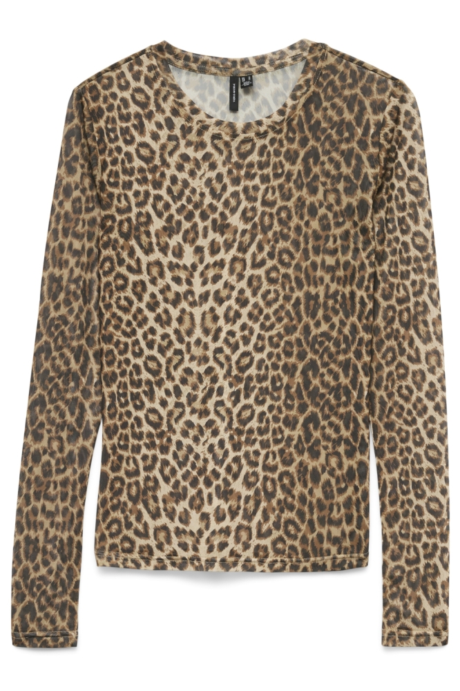 Vero Moda camel dames t-shirt | Vooraanzicht
