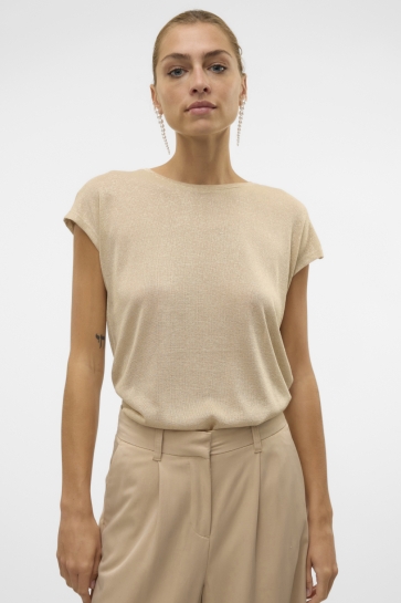Vero Moda VMSARAH AVA SS TOP JRS GA NOOS 10319988 SILVER MINK/GOLD