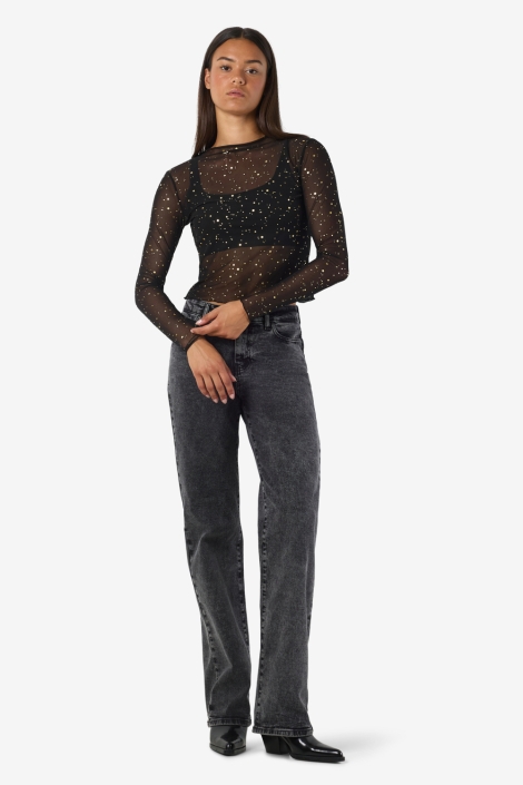 Noisy may zwarte dames top | Model