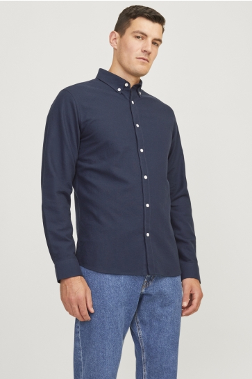 JJ Rebel Overhemd JREBOSCAR SHIRT LS NOOS 12264384 Navy Blazer