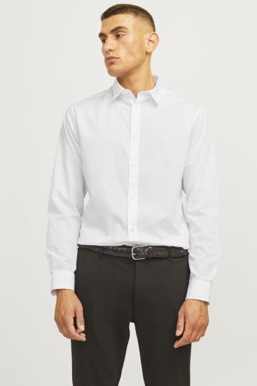 JJ Rebel Overhemd JREBGAVIN SOLID SHIRT LS NOOS 12267557 White