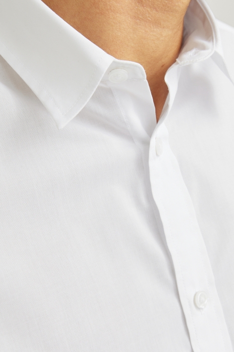 JJ Rebel witte heren overhemd | Close up
