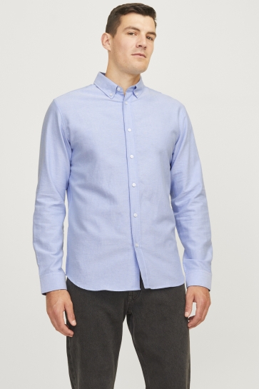 JJ Rebel Overhemd JREBOSCAR SHIRT LS NOOS 12264384 Cashmere Blue