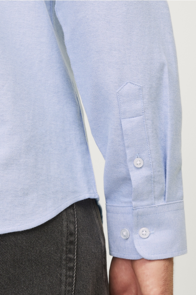 JJ Rebel blauwe heren overhemd | Close up